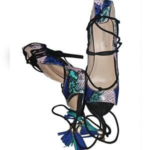 Shoe Dazzle Stylish Women's Multicolor Lace-Up Heels